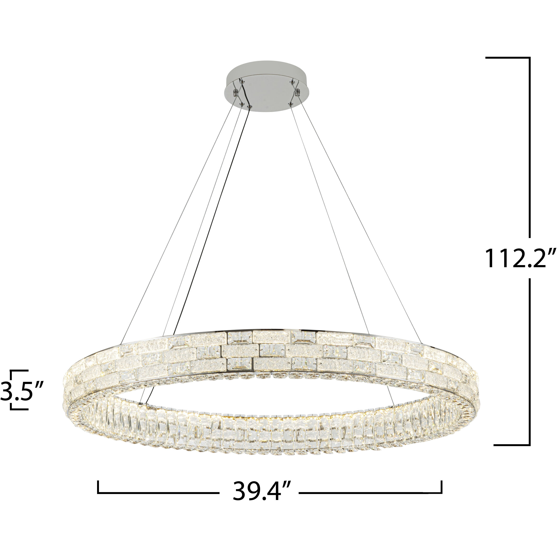 Elegance LED 39.37 inch Polished Nickel Chandelier Ceiling Light