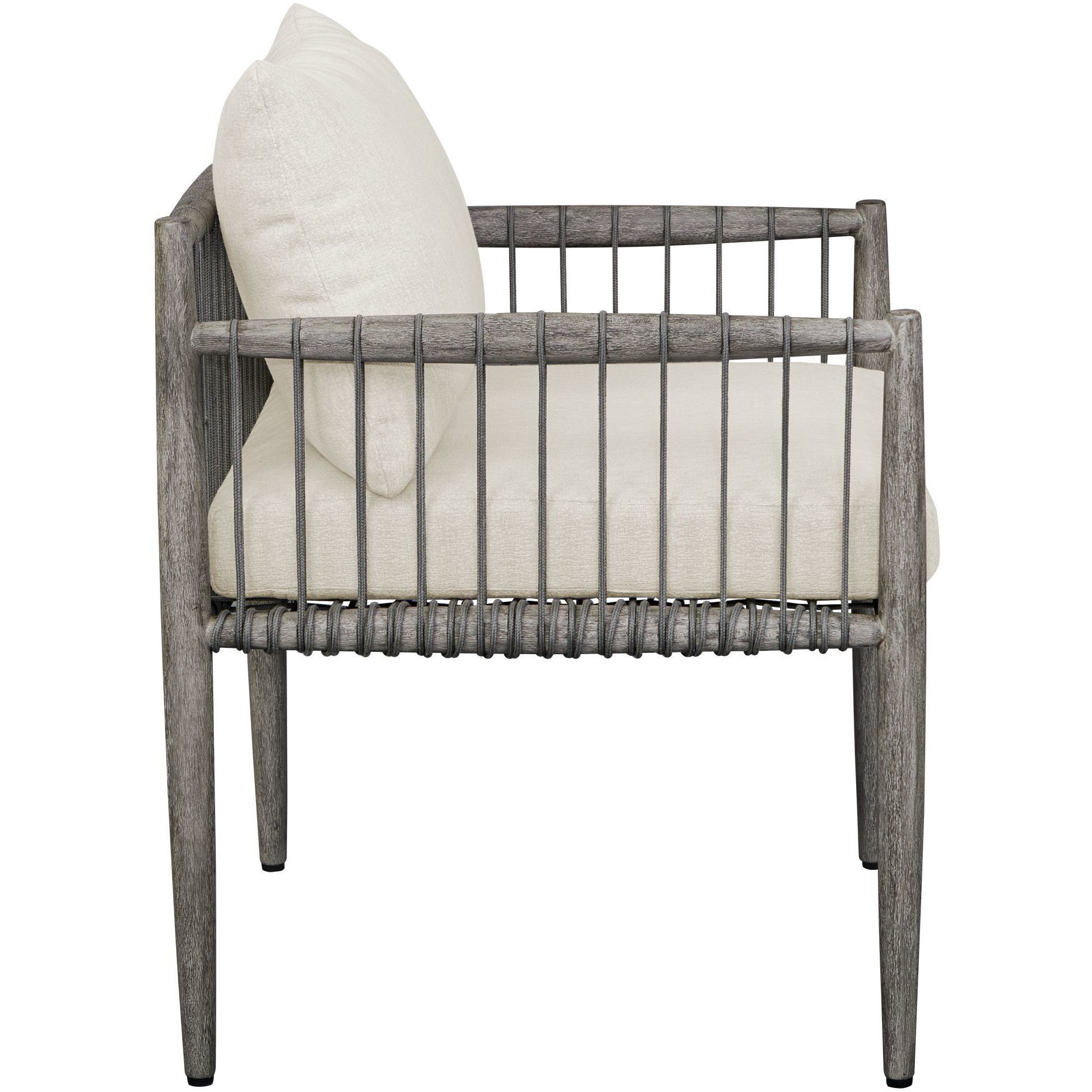 Borneo Weathered Dark Gray and Oyster White Outdoor Dining Chair