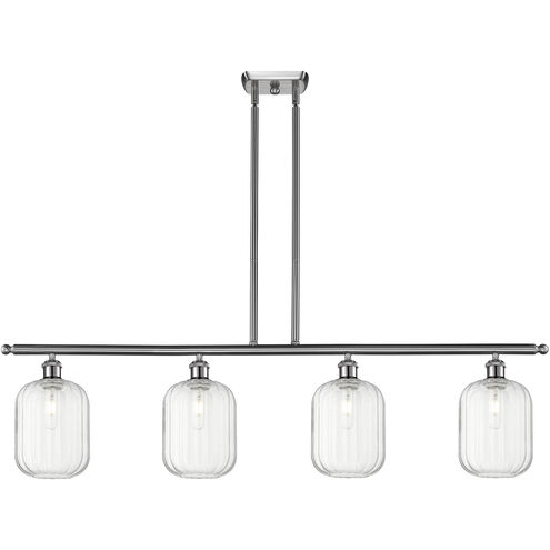 Ballston Preston Island Light Ceiling Light in Brushed Satin Nickel, Clear
