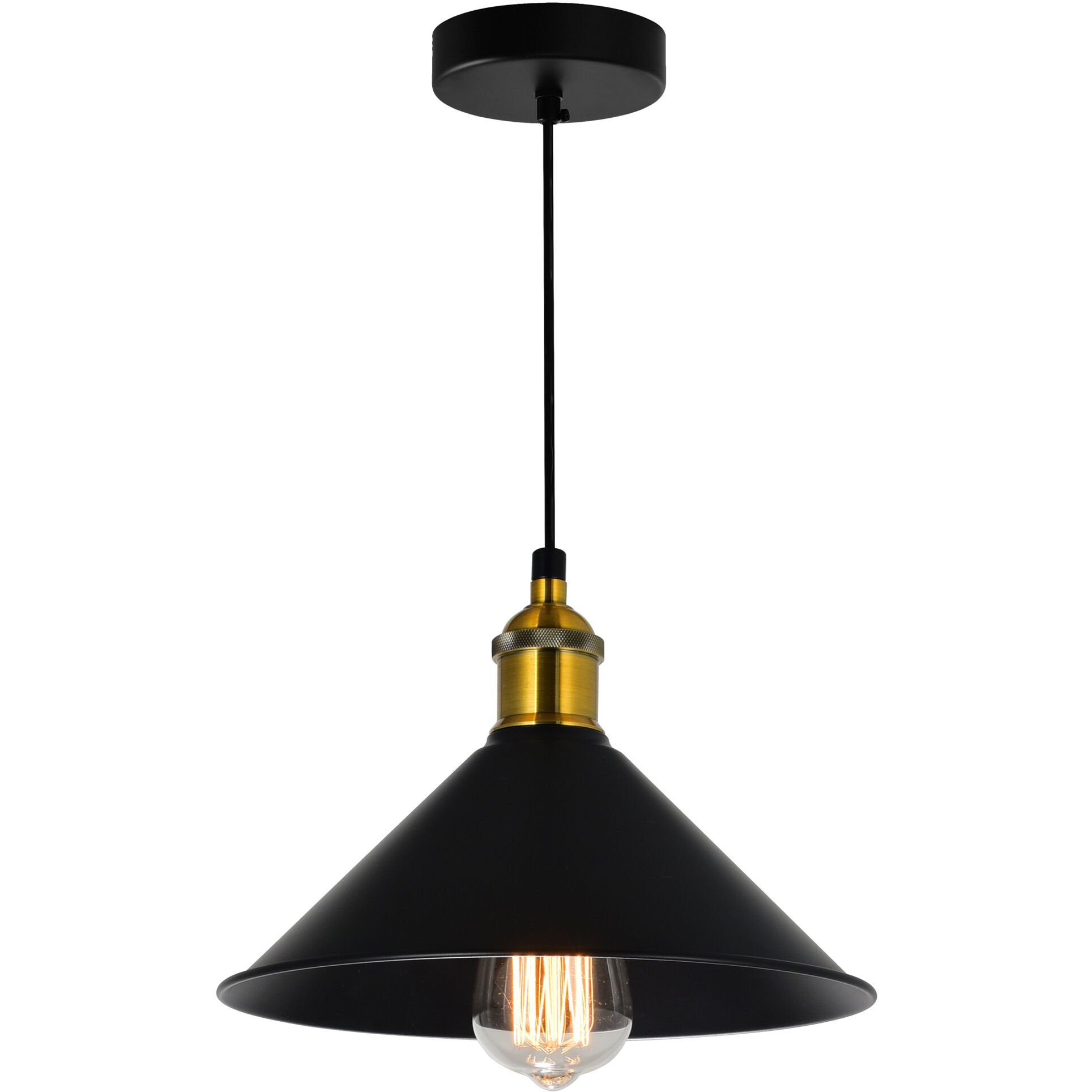 Brave 1 Light 8 inch Black Down Mini Pendant Ceiling Light