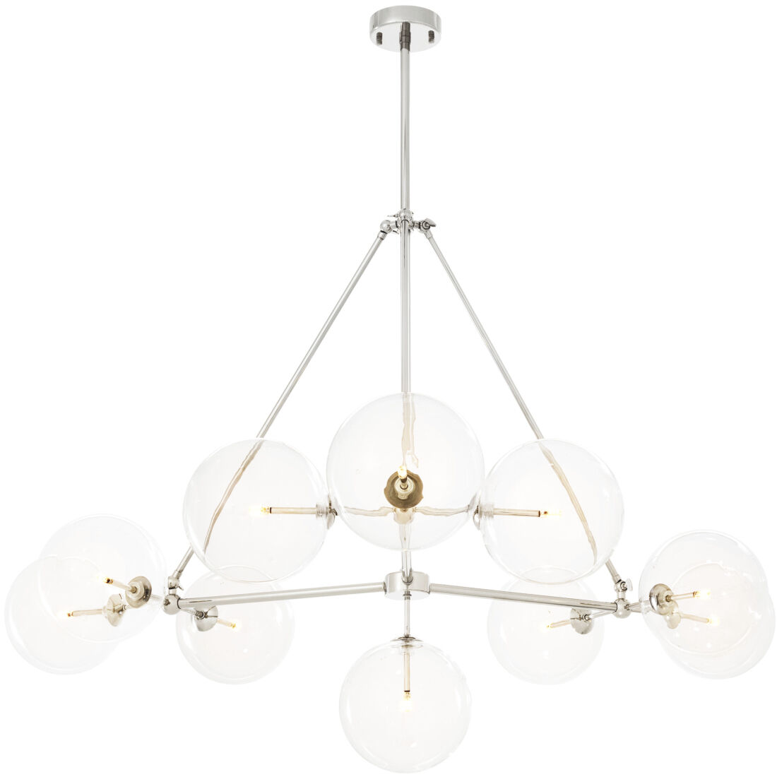 Bermude 10 Light 55.12 inch Nickel Chandelier Ceiling Light
