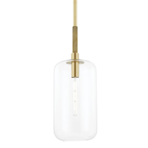 Lenox Hill 1 Light 11 inch Aged Brass Pendant Ceiling Light