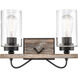 Paladin 2 Light 14 inch Matte Black Bath Vanity Light Wall Light in Clear Glass