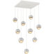 Cabochon LED 27.8 inch Salt White with White Marble Multi-Pendant Ceiling Light in 3000K LED, Amber