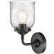 Nouveau Small Bell 1 Light 5 inch Oil Rubbed Bronze Sconce Wall Light in Seedy Glass, Nouveau
