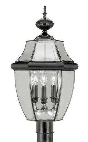 Monterey 3 Light 23.5 inch Black Outdoor Post Top Lantern