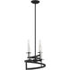 Monteray 4 Light 14 inch Black with Satin Nickel Pendant Ceiling Light