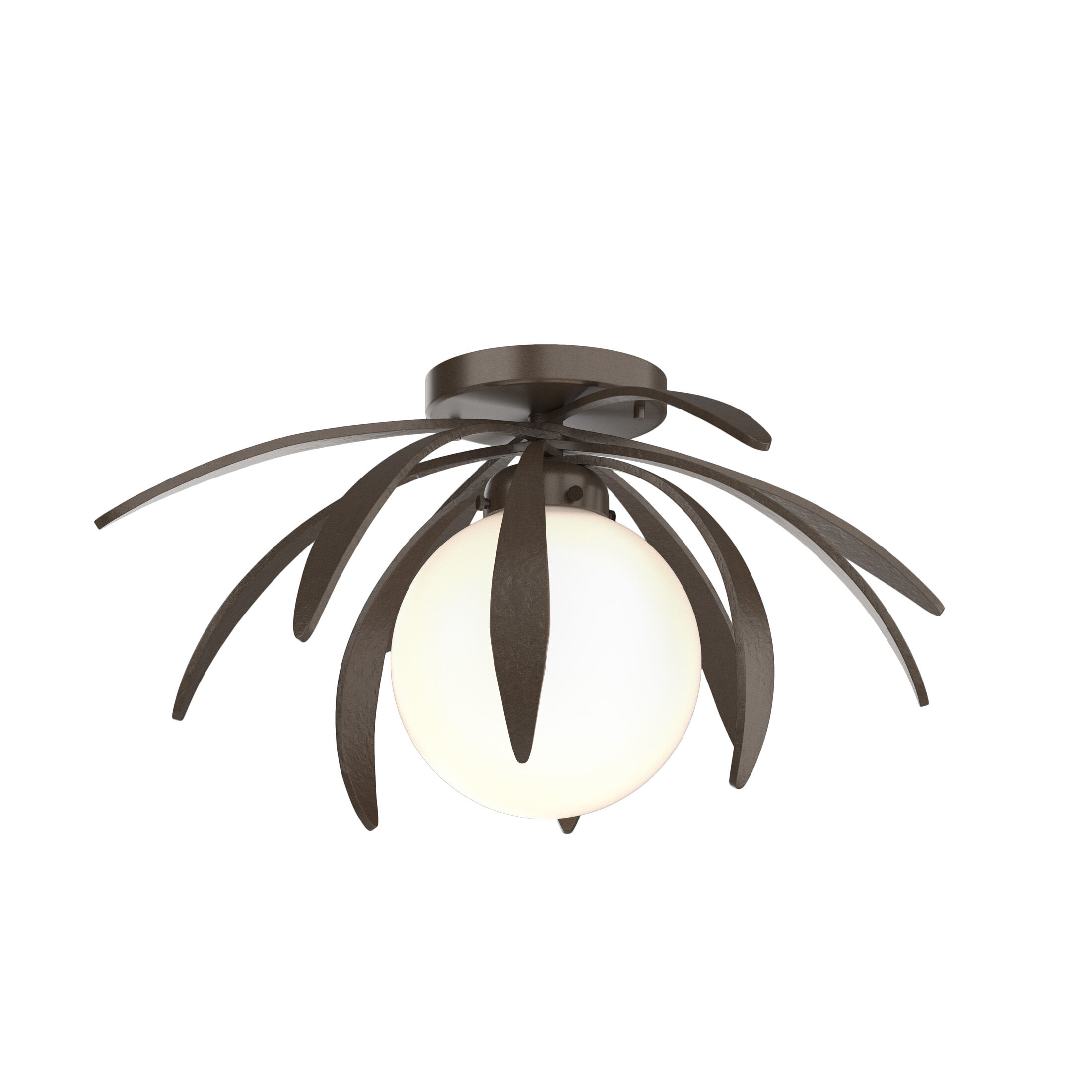 Dahlia 1 Light 21.3 inch Ink Semi-Flush Ceiling Light in Opal