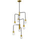 Neutra 7 Light 22.5 inch Matte Black and Foundry Brass Chandelier Ceiling Light