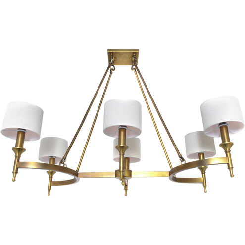 Fairmont 6 Light 30 inch Natural Aged Brass Single Tier Chandelier Ceiling Light