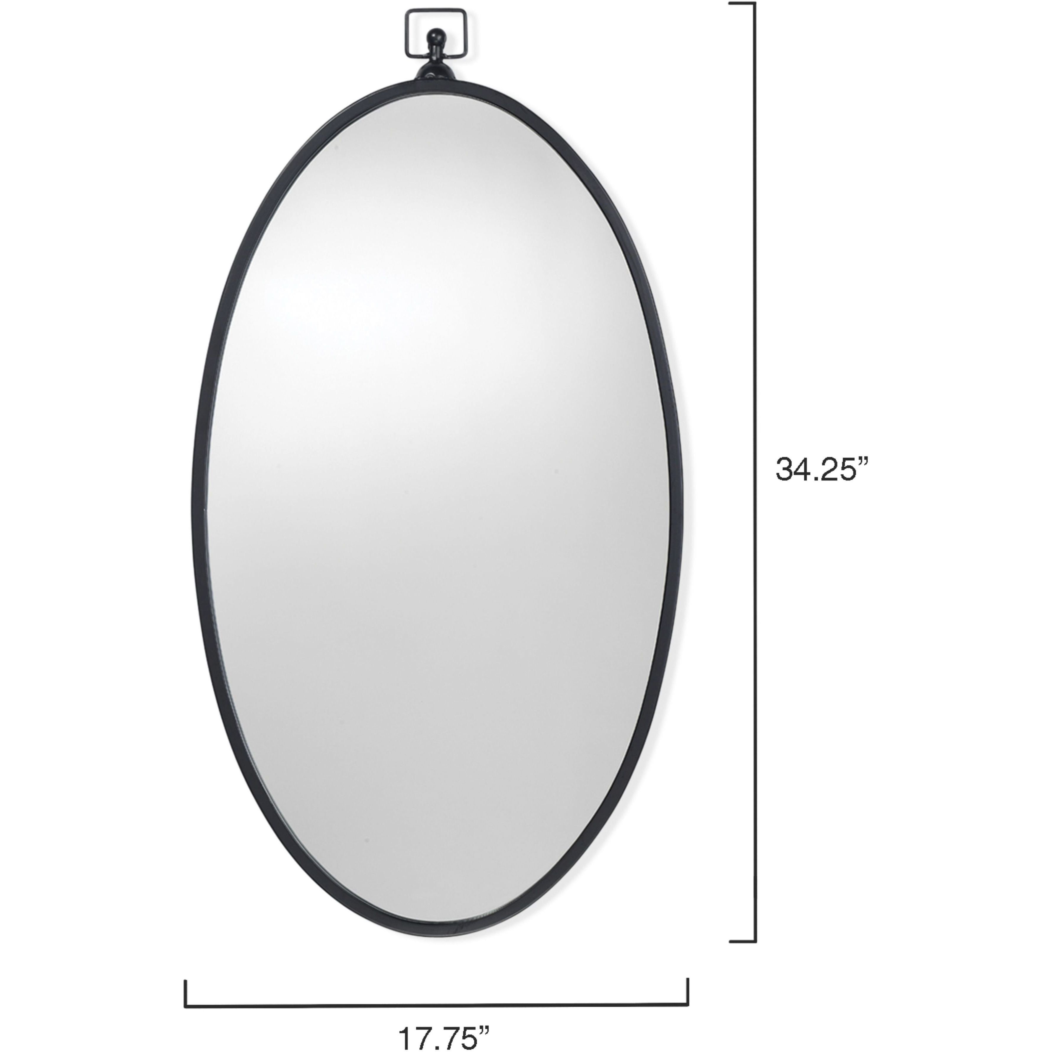Wade 34.25 X 17.75 inch Black with Beveled Mirror Wall Mirror