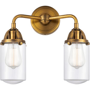 Nouveau 2 Dover LED 13 inch Brushed Brass Bath Vanity Light Wall Light in Clear Glass