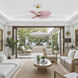 Atlas Alessandra Tropical 48 inch Brushed Brass with Light Pink Blades Ceiling Fan