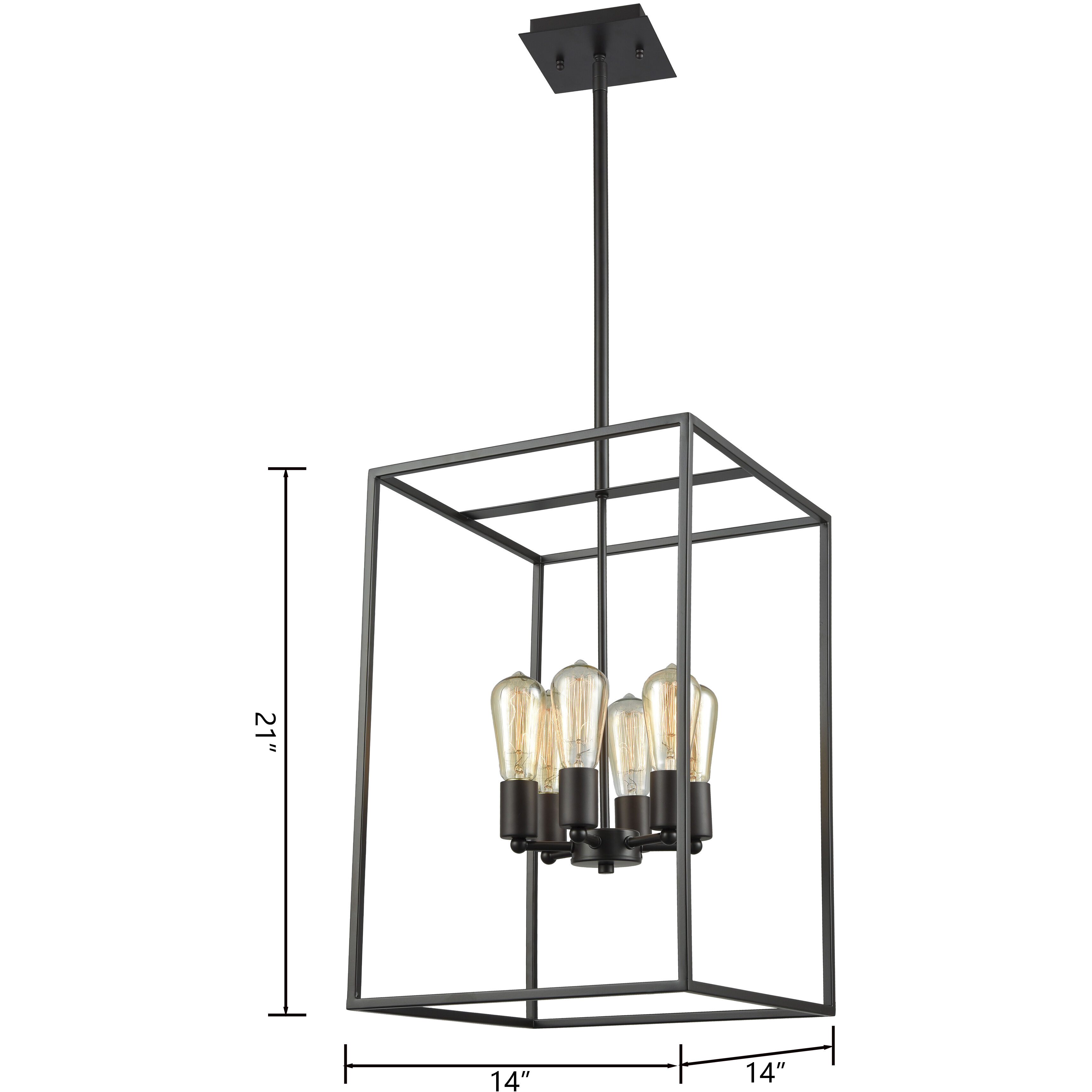 Williamsport 6 Light 14 inch Oil Rubbed Bronze Chandelier Ceiling Light