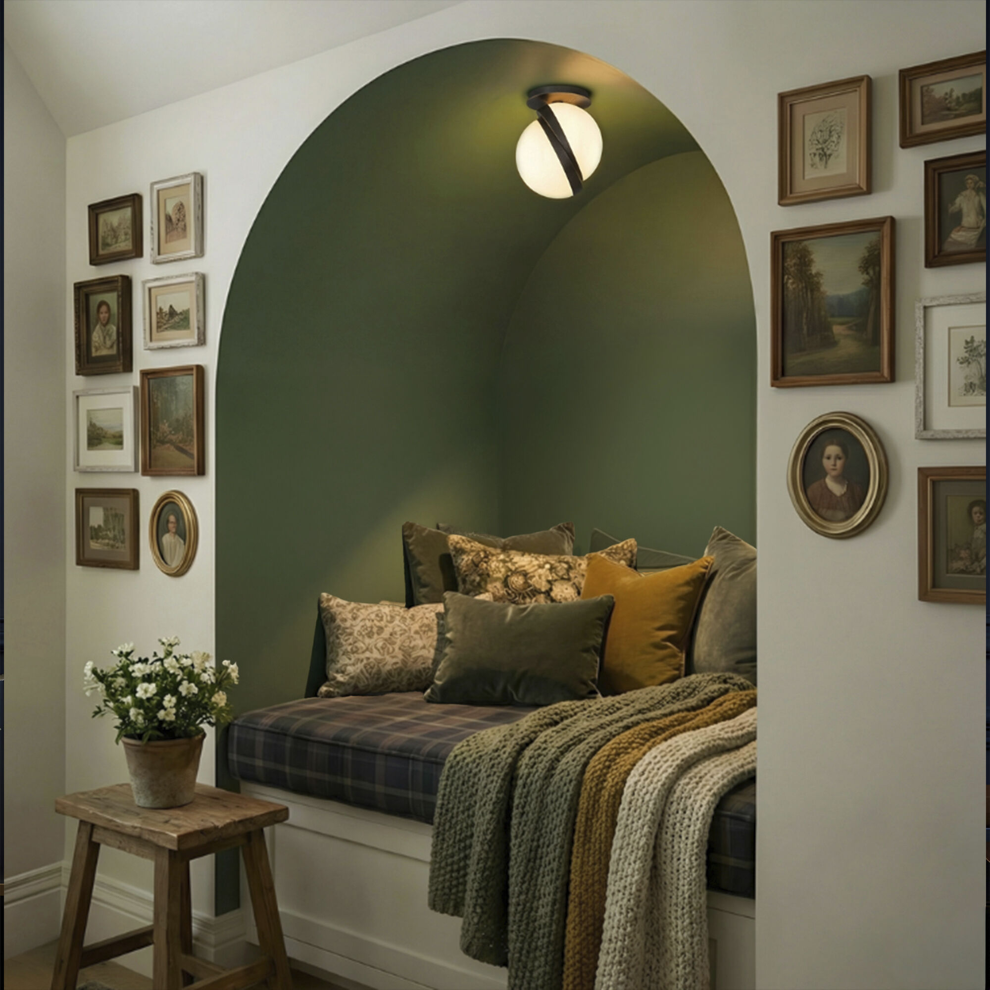 Michael Berman Brut 1 Light 7 inch Deep Patina Bronze Flushmount Ceiling Light