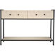 Cassius 48 inch Taupe Shagreen and Black Metal Console Table