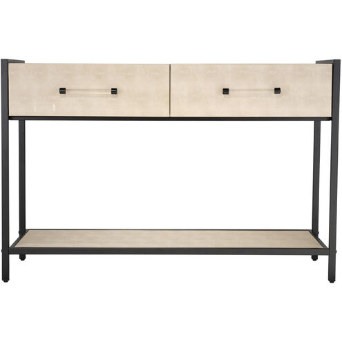 Cassius 48 inch Taupe Shagreen and Black Metal Console Table