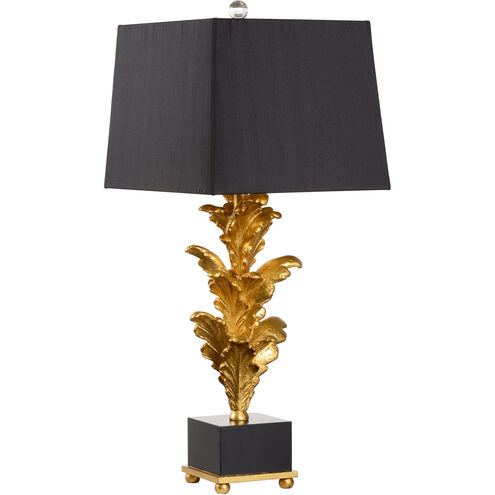 Wildwood 38 inch 100 watt Antique Gold Leaf Table Lamp Portable Light