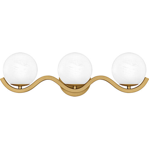Spherical 3 Light 22.5 inch Aged Brass Bath Light Wall Light, Large