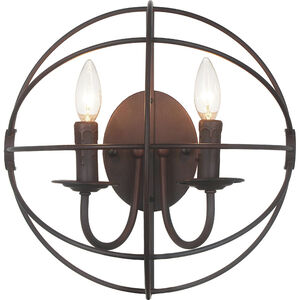 Arza 2 Light 14 inch Brown Wall Light