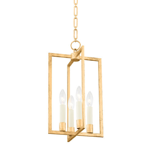 Middleborough 4 Light 10 inch Gold Leaf Pendant Ceiling Light, Small