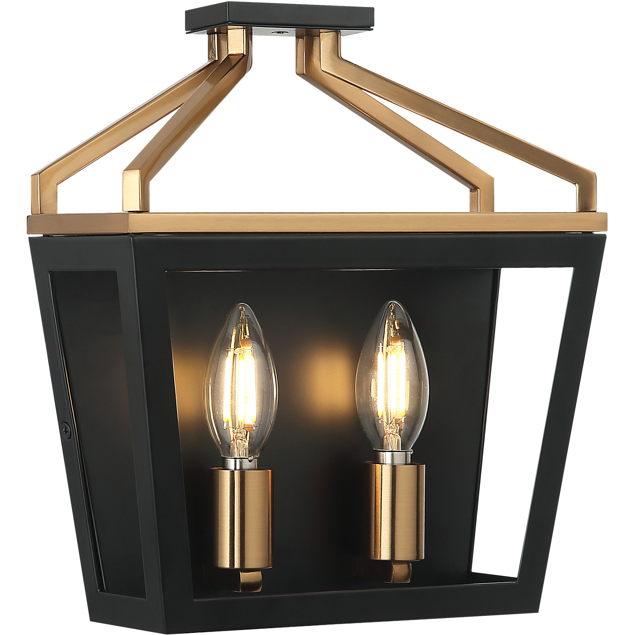 Mavonshire 2 Light 10 inch Black and Aged Gold Brass Wall Sconce Wall Light