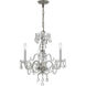 Traditional Crystal 3 Light 16 inch Polished Chrome Mini Chandelier Ceiling Light in Clear Hand Cut