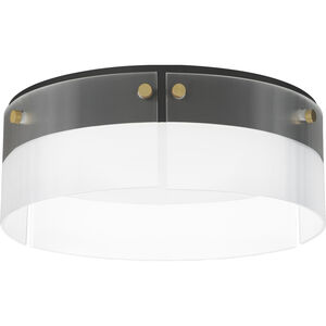 Spectre LED 16.5 inch Black and Natural Aged Brass Flush Mount Ceiling Light