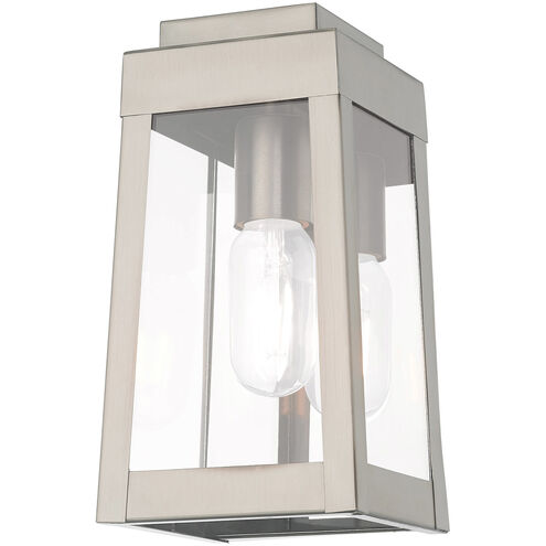 Oslo 1 Light 10 inch Brushed Nickel Outdoor Wall Lantern