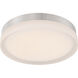 Slice LED 8.88 inch Brushed Nickel Flush Mount Ceiling Light in 3000K, dweLED