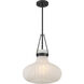 Traditional 1 Light 15 inch Matte Black Pendant Ceiling Light
