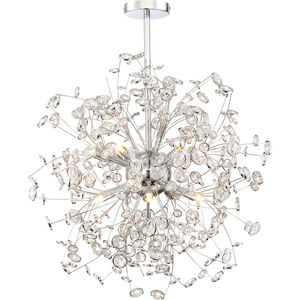 Meadow 12 Light 25 inch Chrome with Crystal Chandelier Ceiling Light
