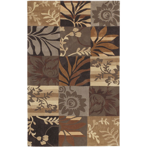 Cosmopolitan 90 X 60 inch Charcoal/Black/Brown/Dark Brown/Beige Handmade Rug in 5 x 7.5