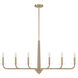 Cannon 6 Light 44 inch Warm Brass and Rope Chandelier Ceiling Light