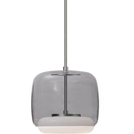 Enkel Pendant Ceiling Light in Brushed Nickel, Smoked Glass