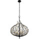 Bask 6 Light 26.5 inch Matte Black and French Gold Pendant Ceiling Light in Matte Black/French Gold