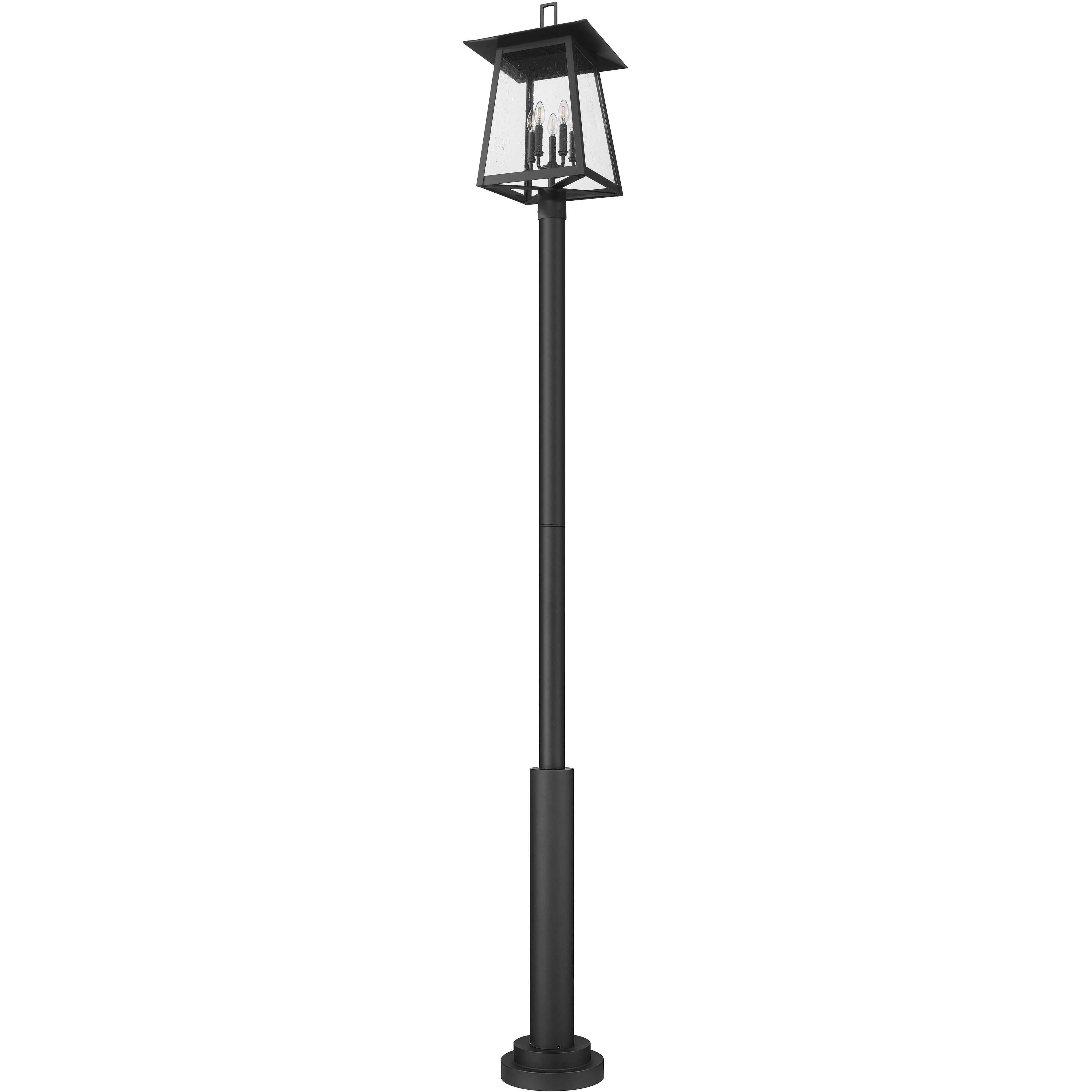 Rainer 5 Light 122 inch Black Outdoor Post Mounted Fixture in G9