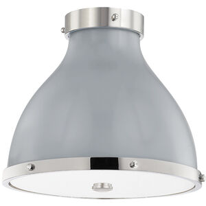 Painted No. 3 2 Light 16 inch Polished Nickel/Parma Gray Combo Flush Mount Ceiling Light