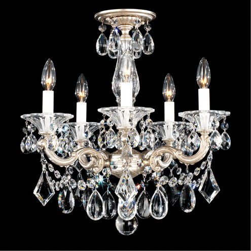 La Scala 5 Light 18 inch Florentine Bronze Semi-Flush Mount Ceiling Light in Florentine Bronze Cast, Convertible to Pendant