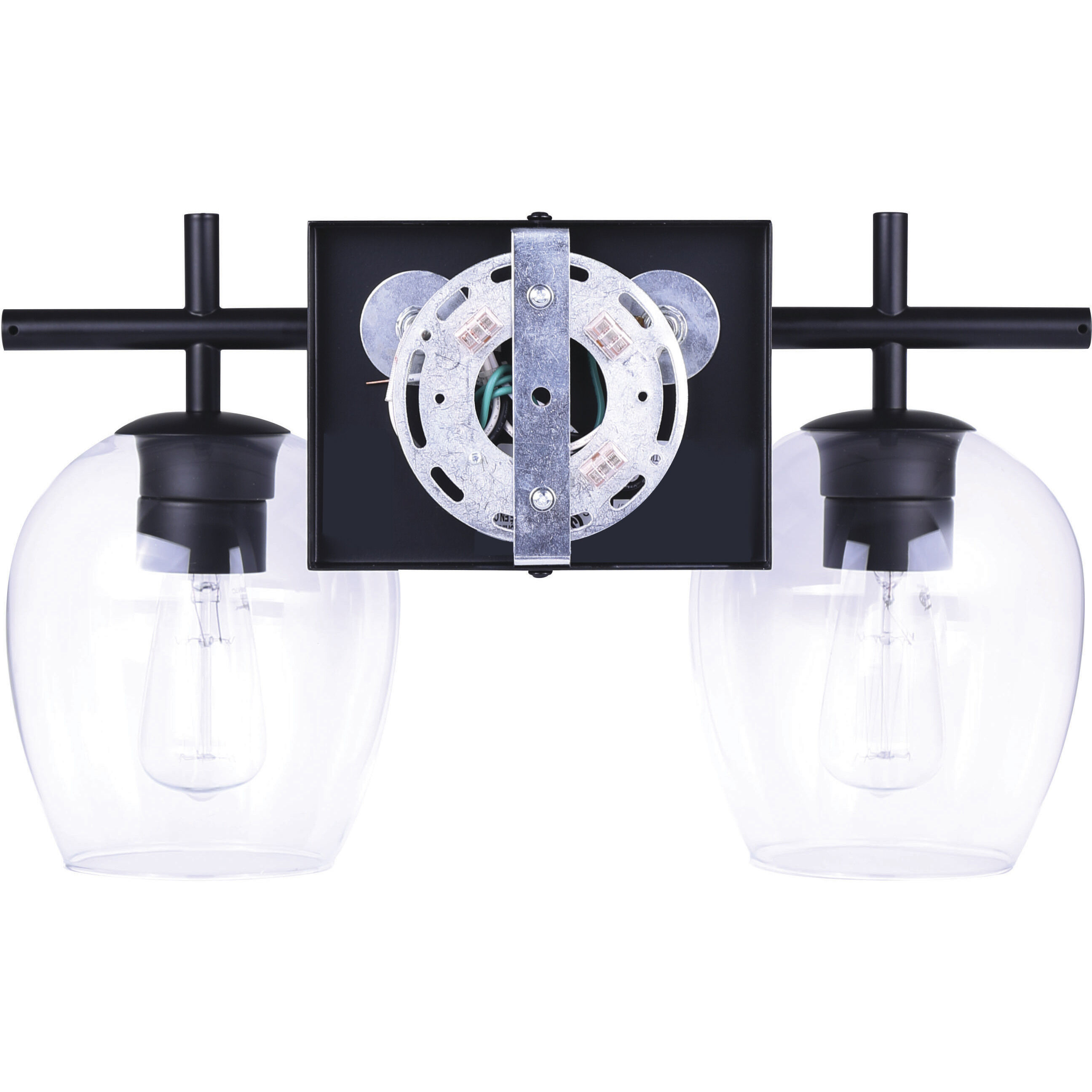Madison 2 Light 16 inch Black Vanity Light Wall Light
