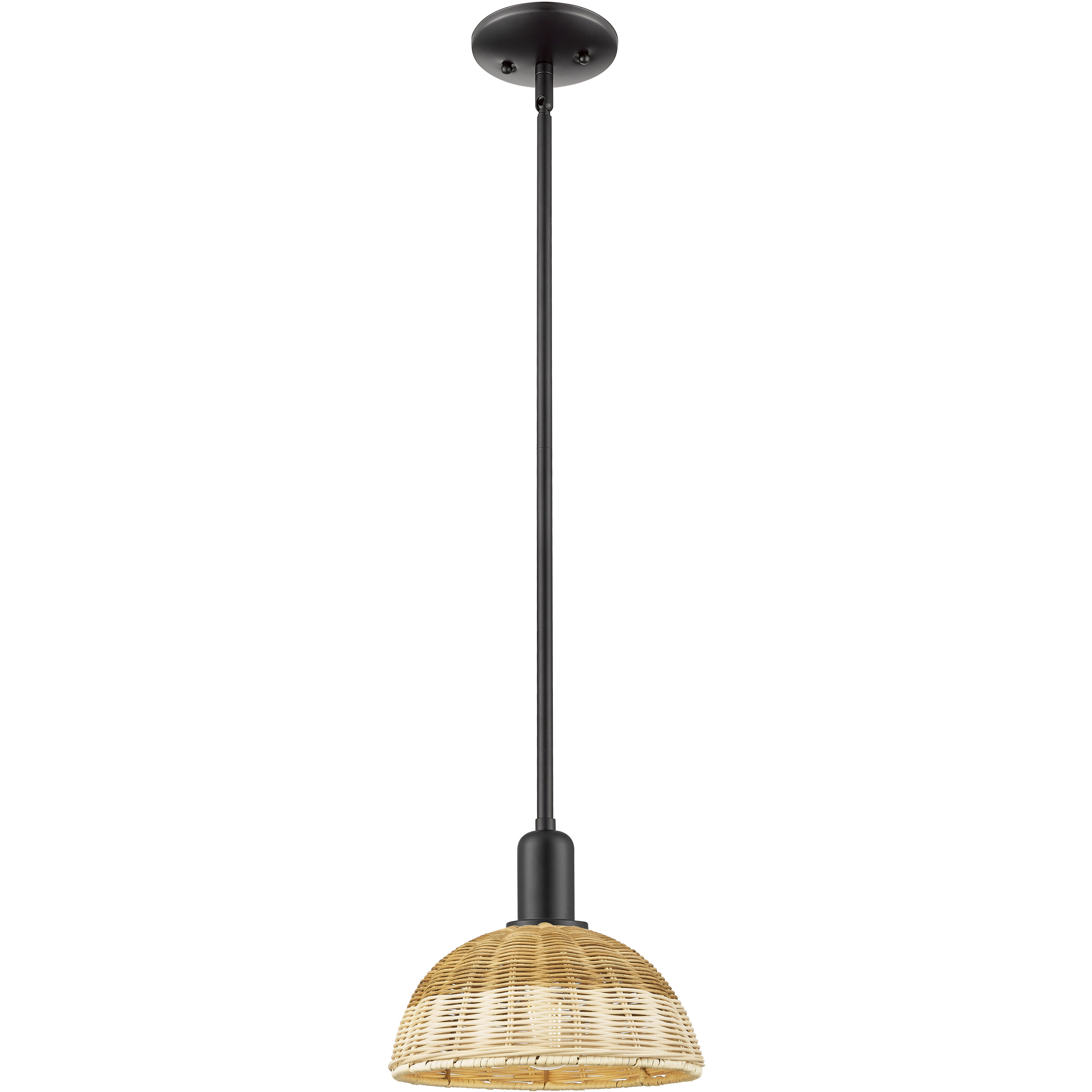 Natural Ballston Dome 1 Light 9 inch Matte Black Mini Pendant Ceiling Light