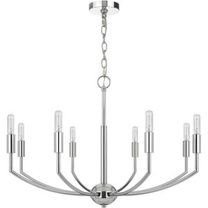 Maxton 8 Light 30 inch Chrome Chandelier Ceiling Light, Candelabra Style