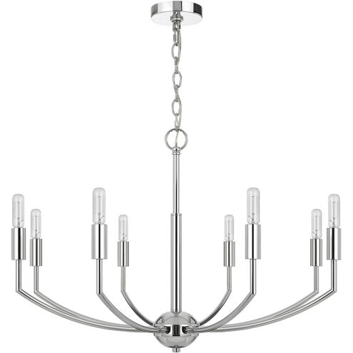 Maxton 8 Light 30 inch Chrome Chandelier Ceiling Light, Candelabra Style