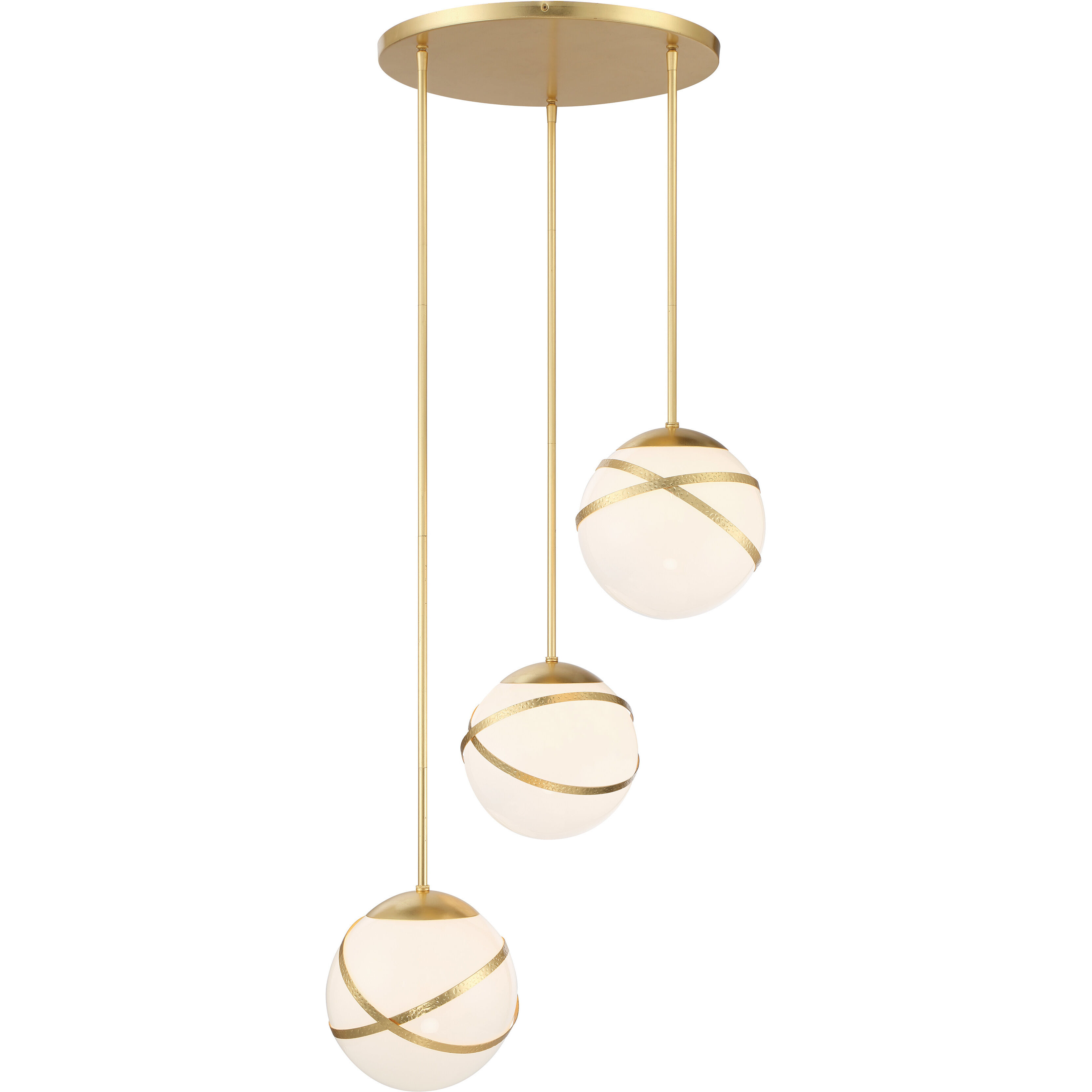 Batignolles 3 Light 24.75 inch Spring Gold Leaf Pan Pendant Ceiling Light