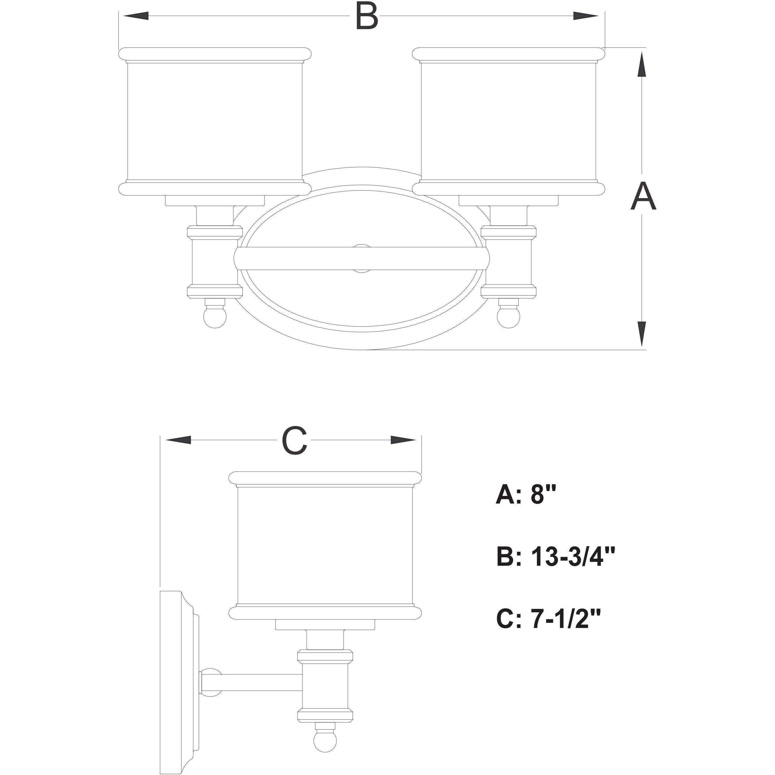 Carlisle LED 13.75 inch Chrome Bathroom Light Wall Light