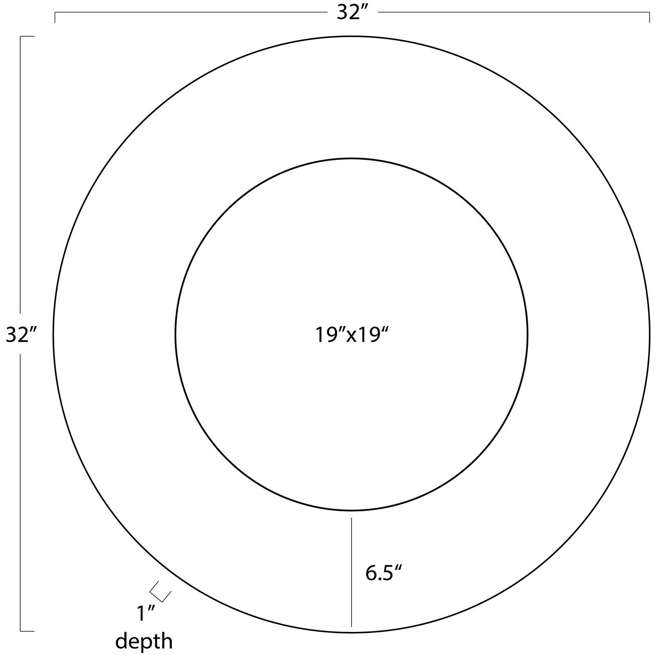 Mirabelle 32 X 32 inch Natural Mirror