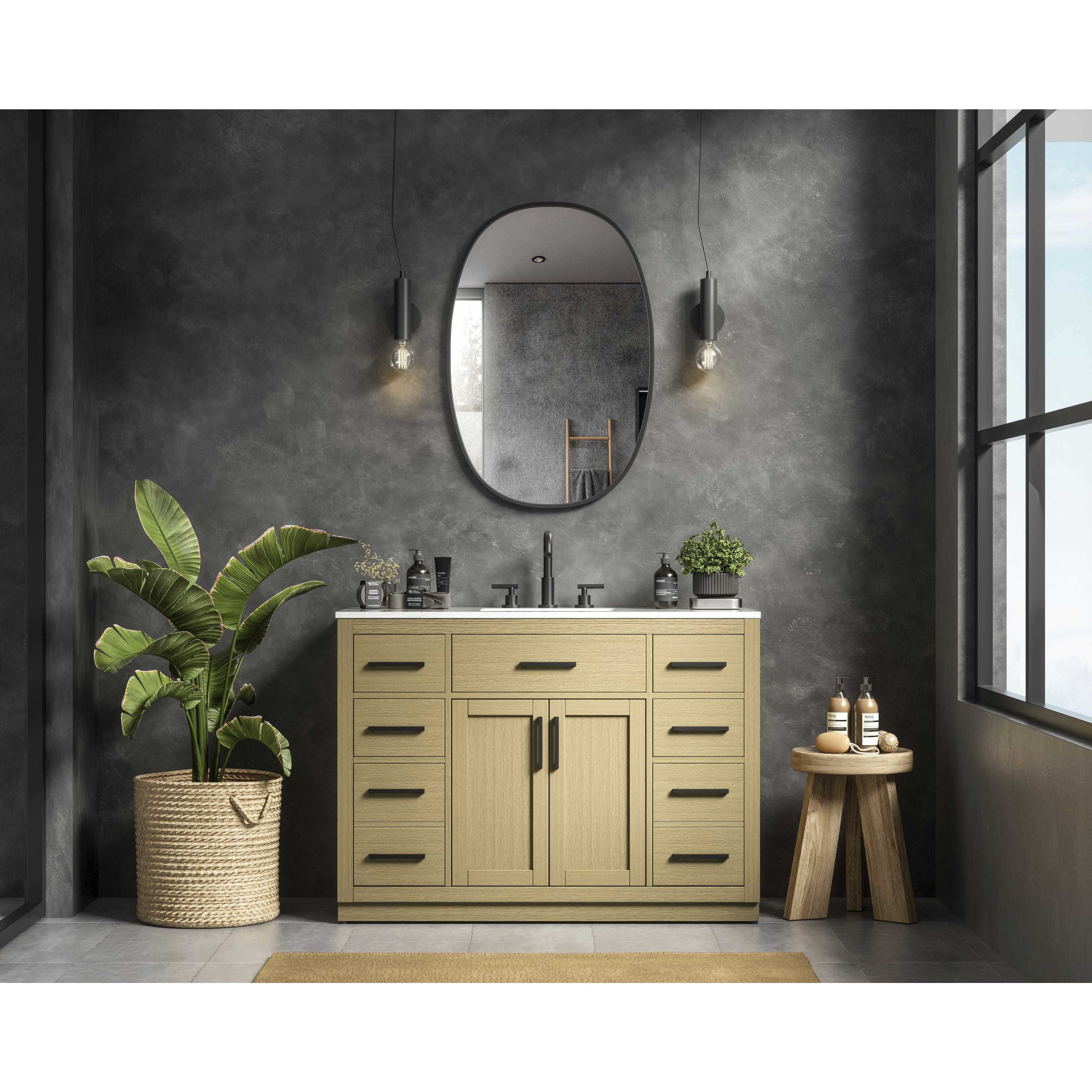 Alden 48 X 35 inch Honey Brown Bathroom Vanity Cabinet