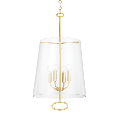 James 4 Light 15 inch Aged Brass Pendant Ceiling Light