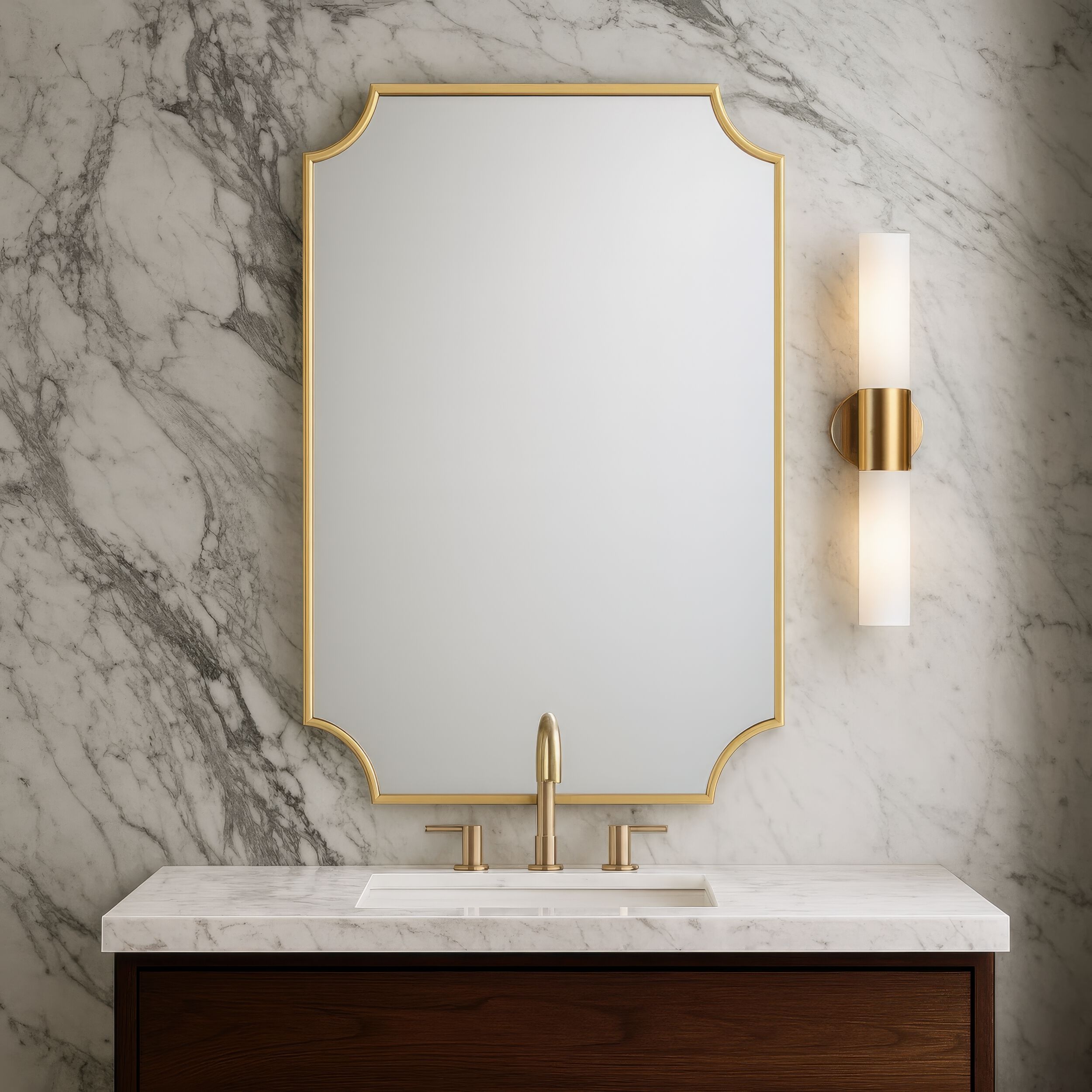 Carlton 33 X 22 inch Gold Wall Mirror, Tamara Day Collaboration