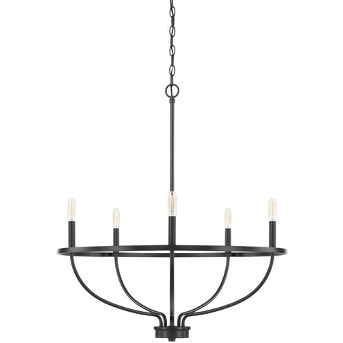 Greyson 5 Light 29 inch Matte Black Chandelier Ceiling Light